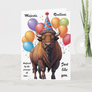 Carte Sagesse d'Anniversaire du bison stoïque