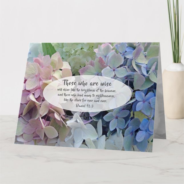 Carte Sagesse Hydrangeas Pasteur Appréciation (Devant)