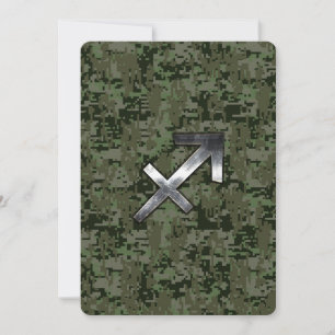 Carte Sagittaire d'argent Zodiac Woodland Camion numériq