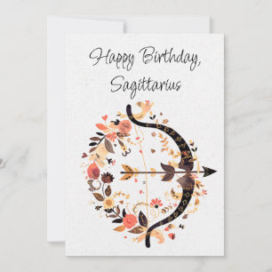 Carte Sagittarius Archer Zodiac Boho Birthday Flat Card
