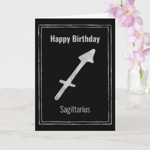 Carte Sagittarius astrologie argent zodiac Joyeux annive
