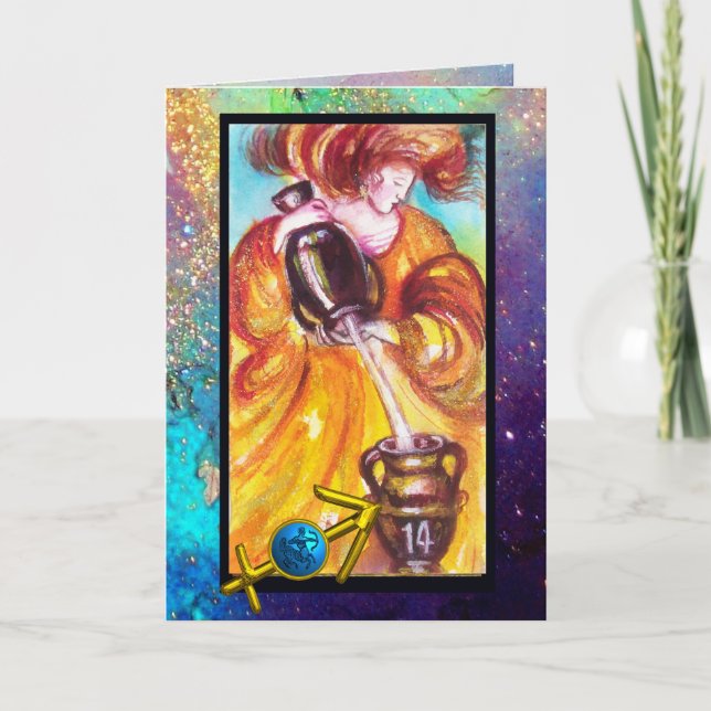 CARTE SAGITTARIUS, TEMPERANCE TAROT ZODIAC ANNIVERSAIRE (Devant)