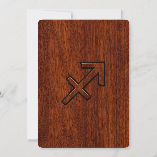 Carte Sagittarius Zodiac Connexion style acajou (Devant)