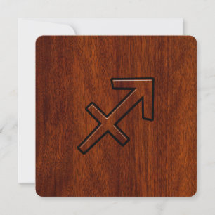 Carte Sagittarius Zodiac Connexion style acajou