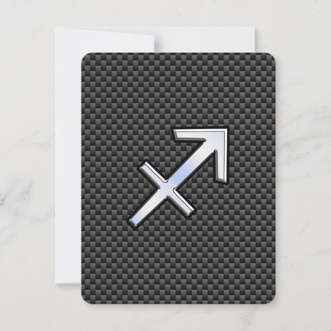 Carte Sagittarius Zodiac Sign Black Carbon Fiber Print (Devant)