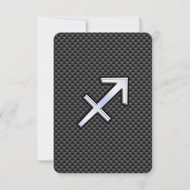 Carte Sagittarius Zodiac Sign Black Carbon Fiber Print (Devant)