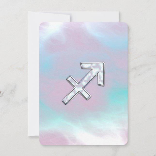 Carte Sagittarius Zodiac signe sur Mère de style perle (Devant)