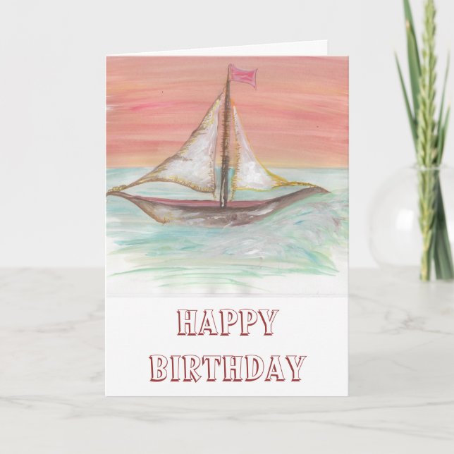 Carte Sail Boat Birthday (Devant)