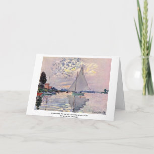 Carte Sailboat At Le Petit-Gennevilliers By Claude Monet