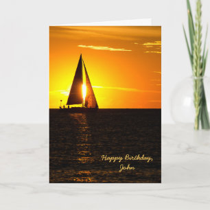 Carte Sailboat Sunset Birthday