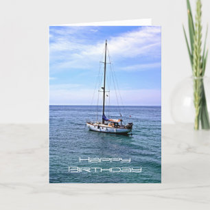 Carte Sailing Boat Happy Birthday Card