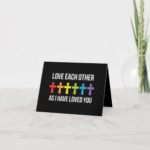 Carte S'aimer les uns les autres Fierté gay LGBTQ Rainbo