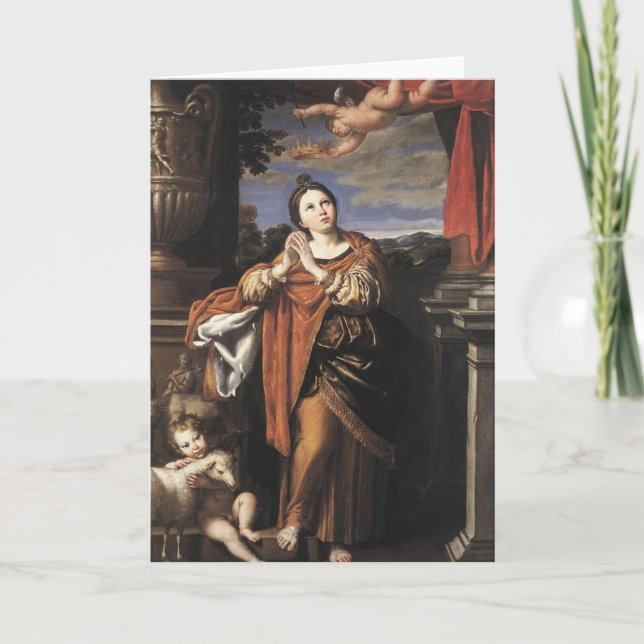 Carte Saint Agnes by Domenichino (c. 1620) (Devant)