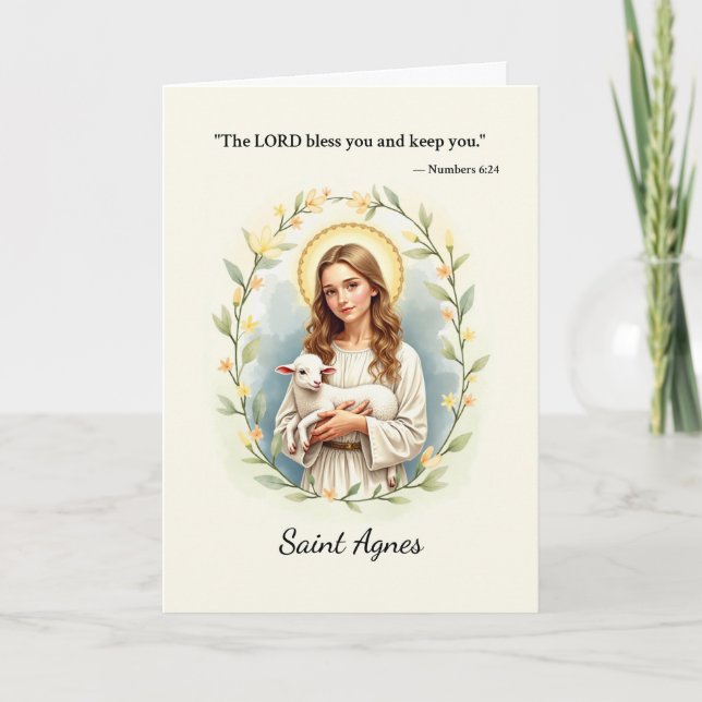 Carte Saint Agnes La Paix de Dieu avec les Écritures Aqu (Devant)