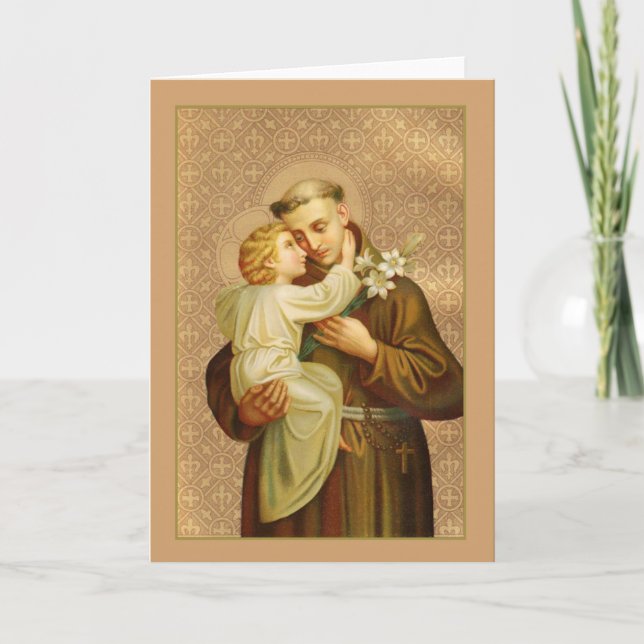 Carte Saint Antoine de Padoue Baby Jesus (Devant)