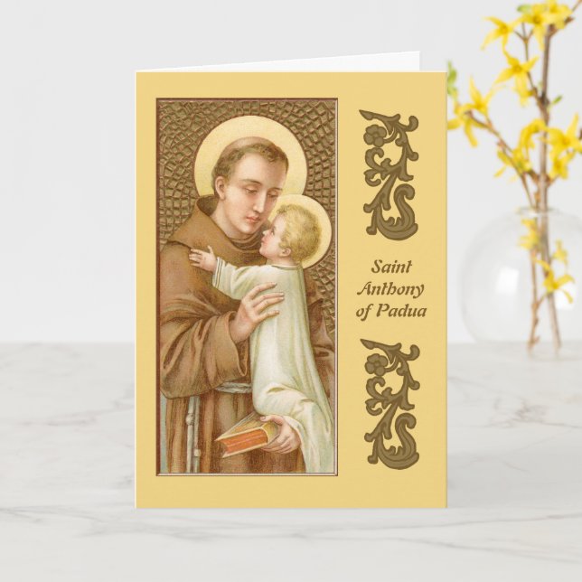 Carte Saint Antoine de Padoue et le Christ Enfant (JM 05 (Fleur jaune)