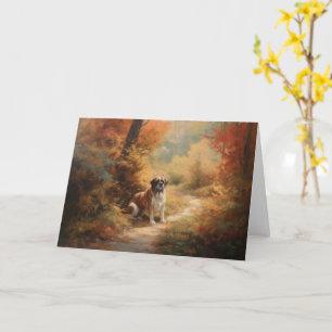 Carte Saint Bernard en automne Feuilles Automne automne
