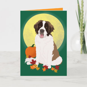 Carte Saint Bernard Halloween Automne