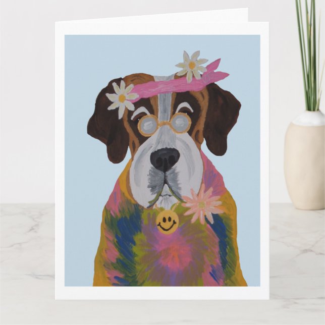 Carte Saint Bernard Hippie (Devant)
