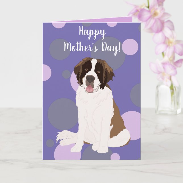 Carte Saint Bernard pour la fête des mères (Orchidée)