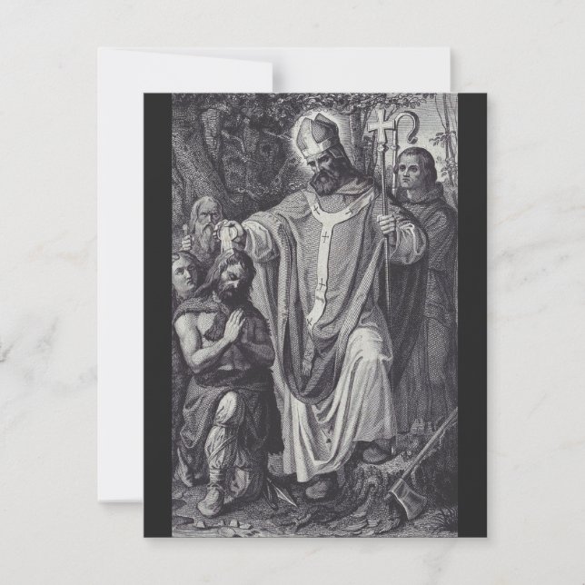 Carte Saint Boniface Anglais Moine bénédictin (Devant)