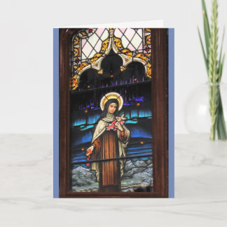 Carte Saint catholique Therese de sembler en verre