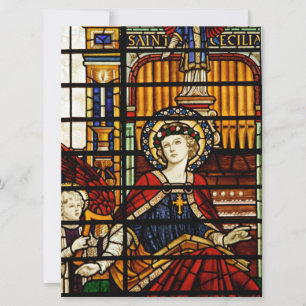 Carte Saint Cecilia Patron Saint de la Musique Vitrail