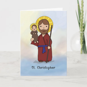 Carte Saint Christopher Fête Fête Simple catholique Sain