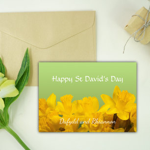 Carte Saint David's Day Personnalisé Jaune Daffodiles