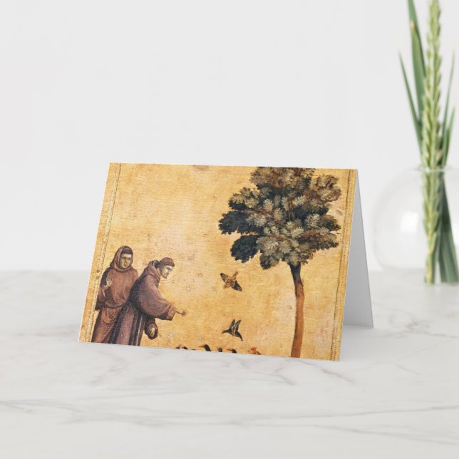 Carte Saint François D'Assise Prêchant Aux Oiseaux (Devant)