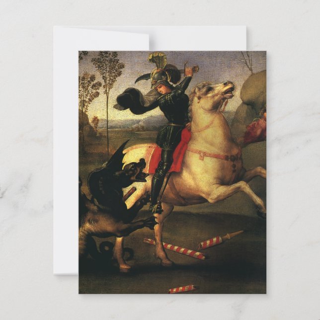 Carte Saint George combattre le dragon par Raphael Sanzi (Devant)