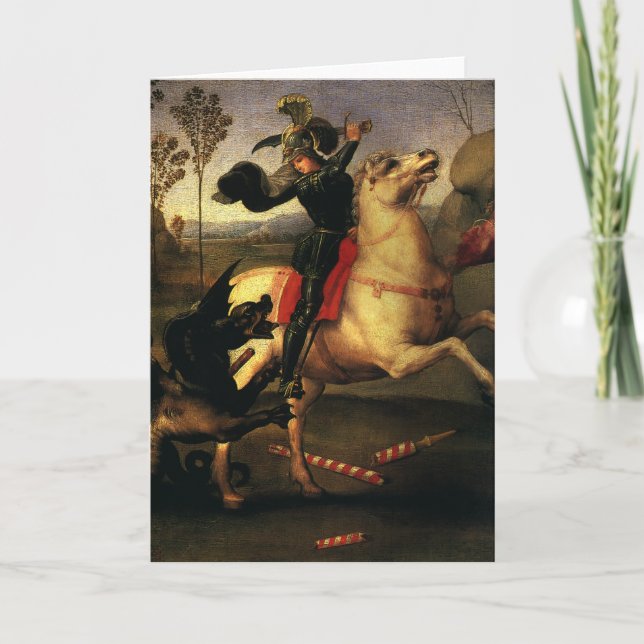 Carte Saint George combattre le dragon par Raphael Sanzi (Devant)