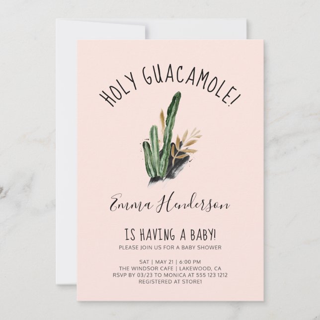 Carte Saint-Guacamole Baby shower mexicain moderne (Devant)