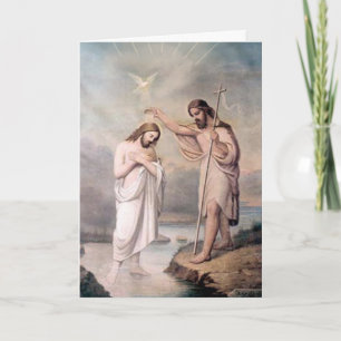 Carte Saint Jean-Baptiste baptisant Jésus dans le Jourda