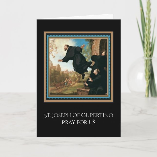 Carte Saint Joseph de Cupertino Prière catholique (Devant)