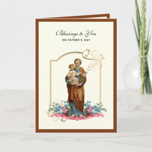 Carte Saint Joseph Jésus Fête des pères catholique Relig