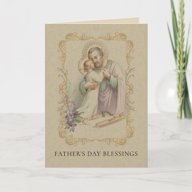 Carte Saint Joseph Père Jésus traditionnel Saint (Devant)