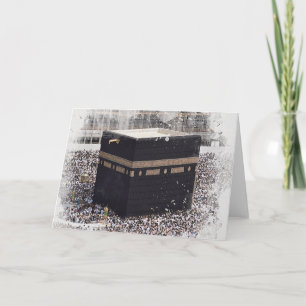 Carte Saint Kaaba, Masjid Al Haram, aquarelle