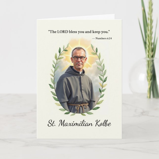 Carte Saint Maximilian Kolbe Paix et Bénédictions de Die (Devant)