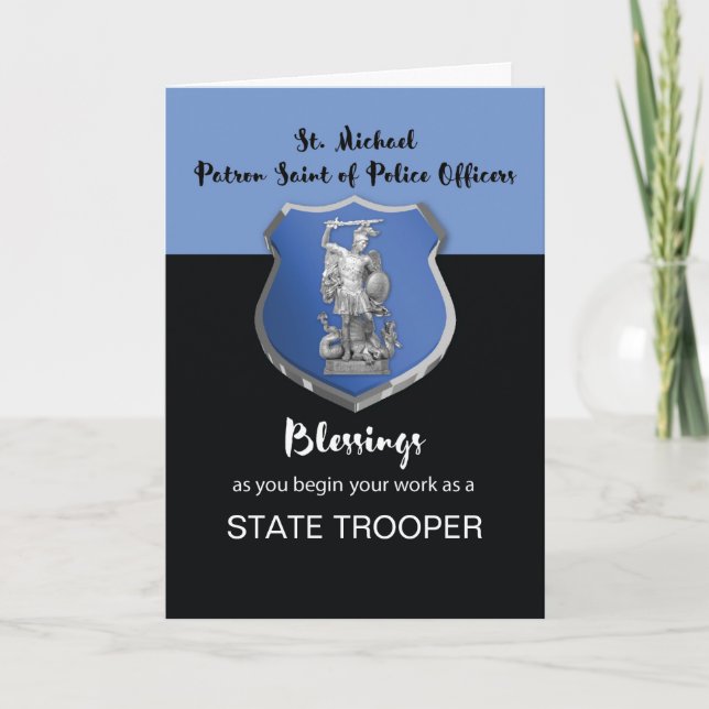 Carte Saint Michael Blessings au nouveau soldat d'état (Devant)
