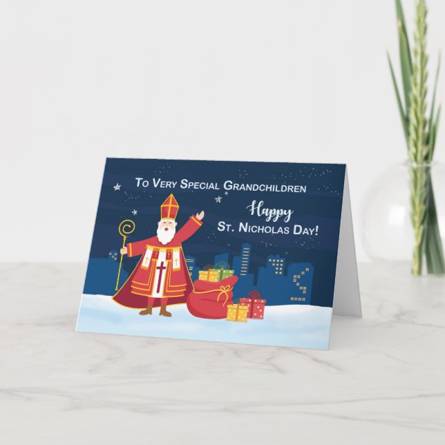 Carte Saint Nicolas Journée aux petits-enfants remplis d (Devant)