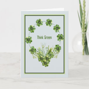 Carte Saint Patrick avec couronne Shamrock