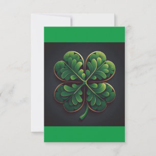 Carte Saint Patrick avec un trèfle à quatre feuill