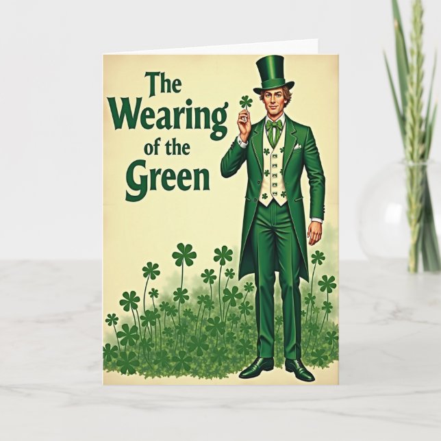 Carte Saint-Patrick Portant Le Vert (Devant)