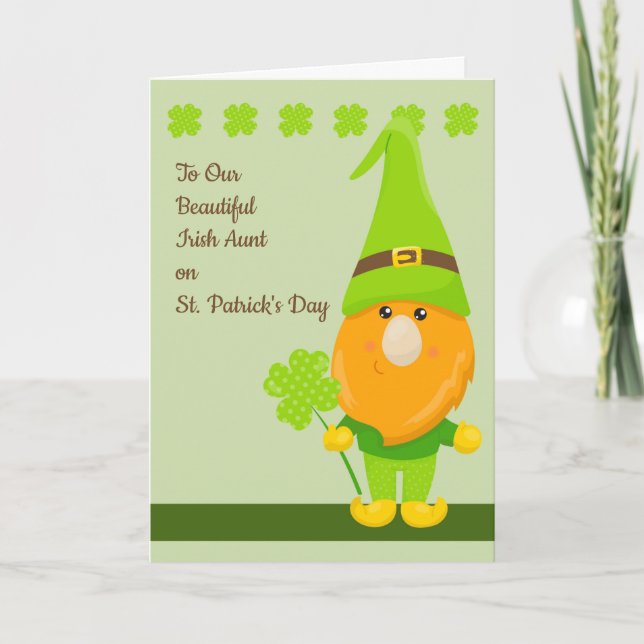 Carte Saint Patrick pour la tante irlandaise (Devant)