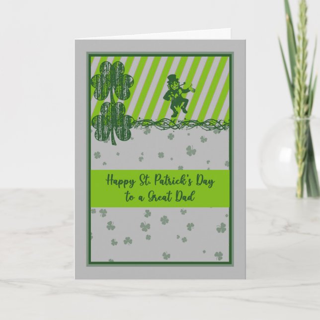 Carte Saint Patrick pour papa avec Shamrock (Devant)