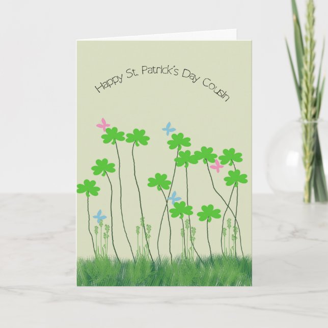 Carte Saint Patrick pour votre Cousin Shamrock (Devant)
