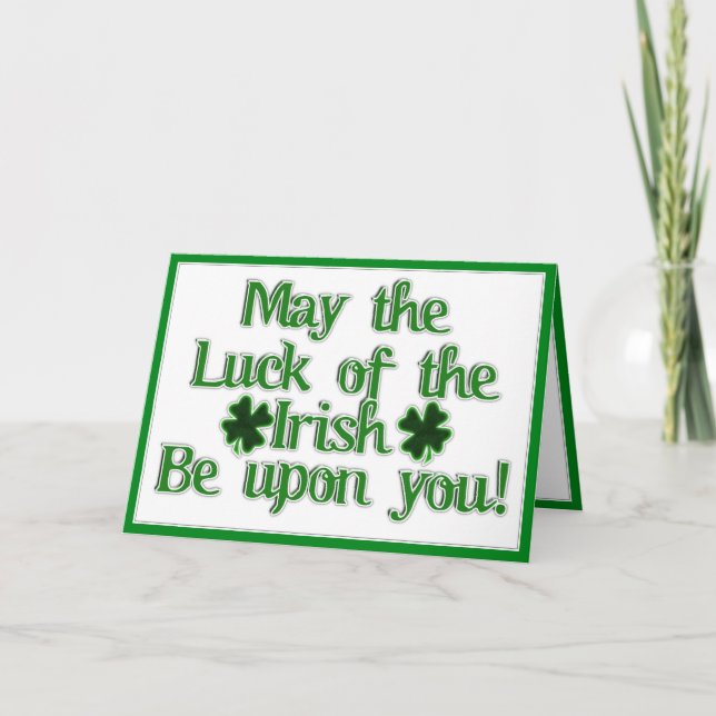 Carte Saint Patrick - Puisse La Chance Des Irlandais... (Devant)