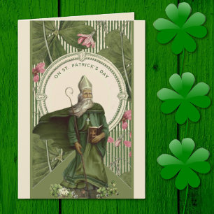 Carte Saint Patrick Shamrock évêque religieux