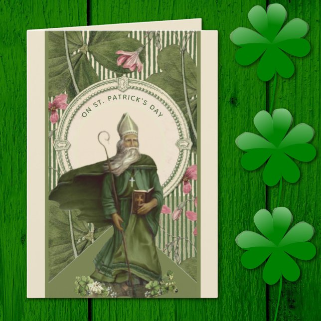 Carte Saint Patrick Shamrock évêque religieux (Créateur téléchargé)